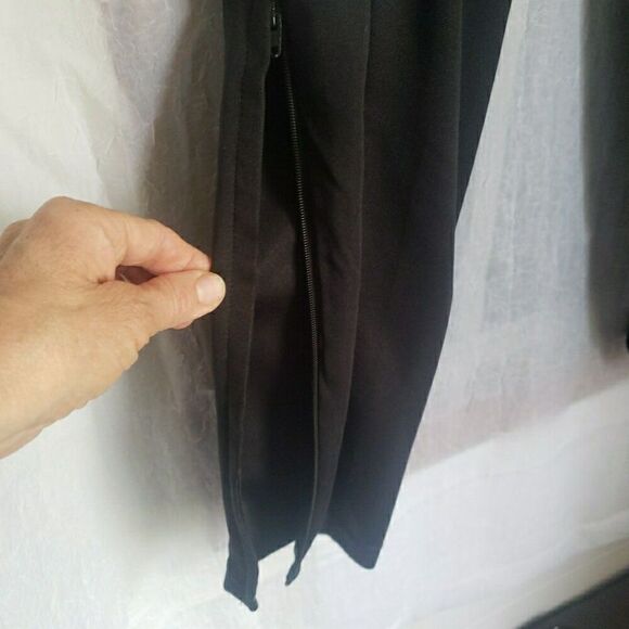 Adidas Women's Size S Pants Black White Side Stripe Ankle Zip Warm Up - Picture 6 of 13